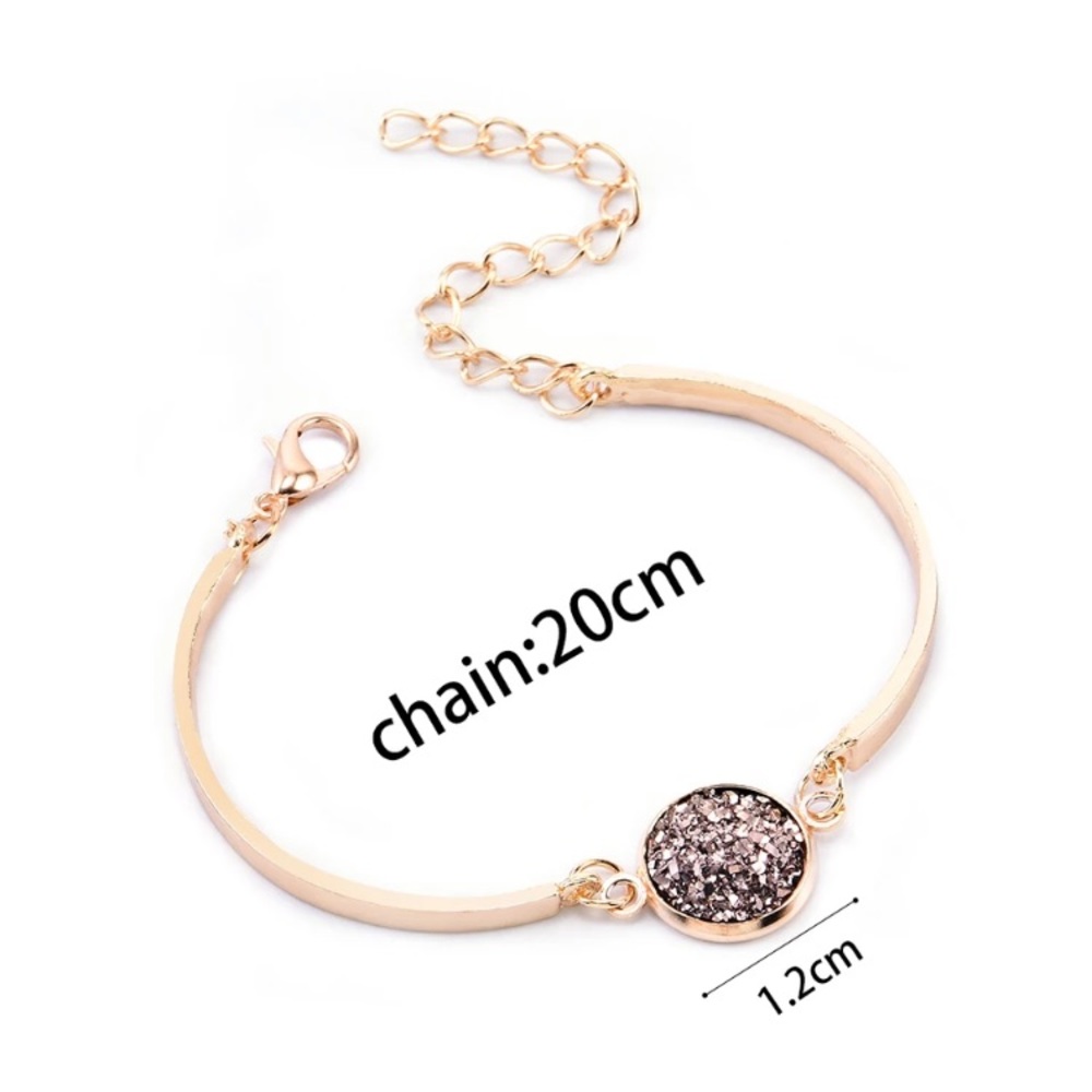 Gold Filled White Druzy Rhinestone Bracelet - Picture 2 of 2